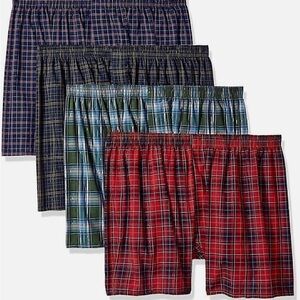 4 Pack Fruit of The Loom Tag Free Plaid Boxers